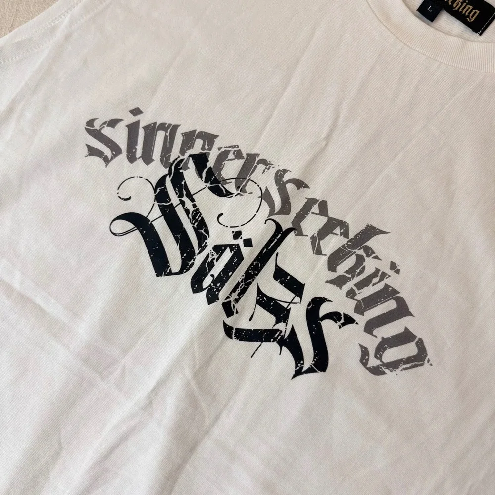 Sinnerseeking Souls Mens Graphic Muscle Tee Tank Top‎ White Large Made in USA